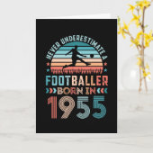 サッカー生まれ1955年サッカー70誕生日ギフト カード (黄色い花)