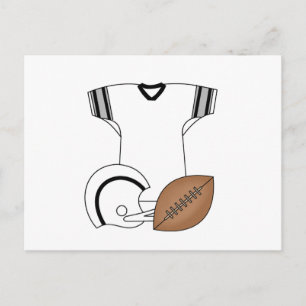 サッカー用ジャージーとヘルメットのTシャツと贈り物 ポストカード