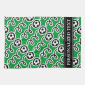 サッカー用ボールパーソナライズされたタオル |スポーツテーマ キッチンタオル (横)