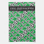 サッカー用ボールパーソナライズされたタオル |スポーツテーマ キッチンタオル (縦)