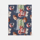 サッカー用具パターン フリースブランケット (正面)