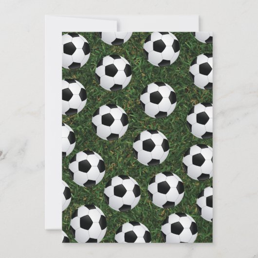 サッカー男の赤ちゃんの赤ちゃんシャワー 招待状 (裏面)