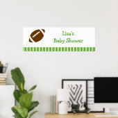 サッカー男の赤ちゃんパーソナライズされたバナーサイン ポスター (ホームオフィス)