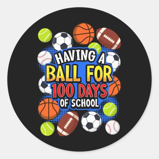 サッカー男子を売るサッカースクール100日目 ラウンドシール (正面)