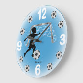 サッカー男子ボール選手 ラージ壁時計 (傾斜)