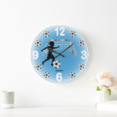 サッカー男子ボール選手 ラージ壁時計 (ホーム)