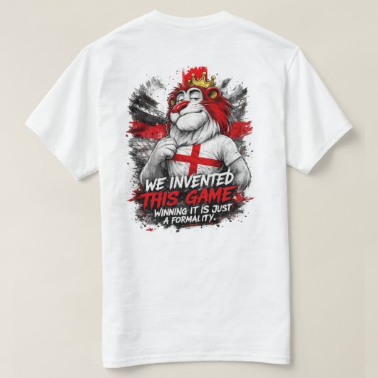 サッカー発祥の地 イングランド サポーターTシャツ ユーモア Tシャツ (デザイン裏面)