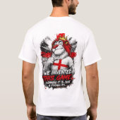 サッカー発祥の地 イングランド サポーターTシャツ ユーモア Tシャツ (裏面)