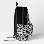 サッカー白黒スポーツパターン プリントバックパック (左)