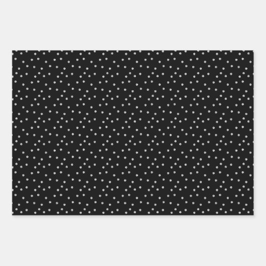 サッカー白黒パーソナライズされた ラッピングペーパーシート (正面3)