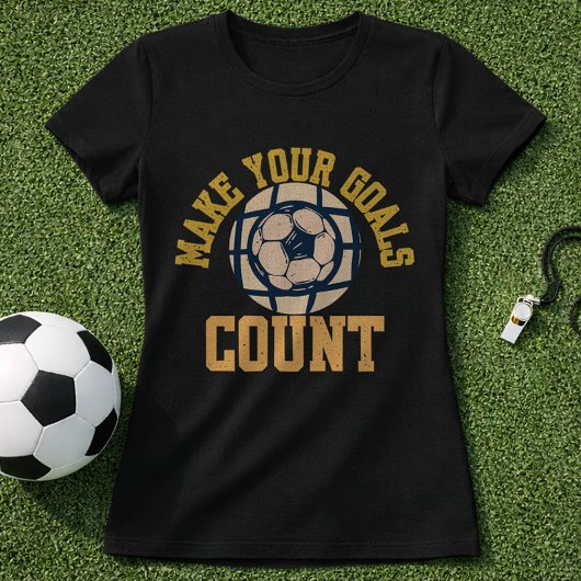サッカー目標マインドセット あなたの目標を実現させろ Tシャツ