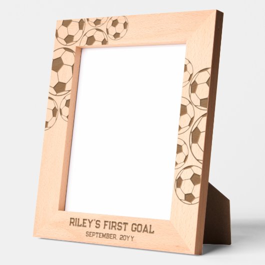 サッカー祝モーメント又は選手のカスタム文字 レーザー彫刻フレーム (左)