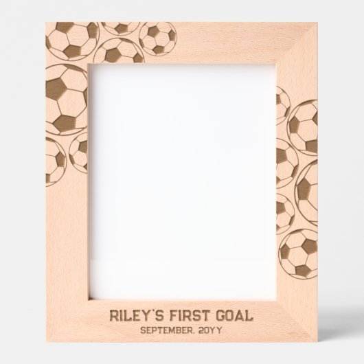 サッカー祝モーメント又は選手のカスタム文字 レーザー彫刻フレーム (正面)