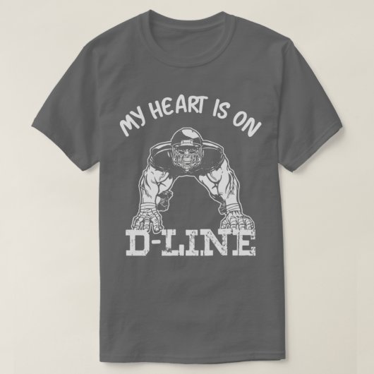 サッカー私のハートはラインの防衛線の上にある Tシャツ (デザイン正面)