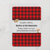 サッカー秋おもしろい焚き火カスタマイズ可能招待状 招待状 (正面/裏面)