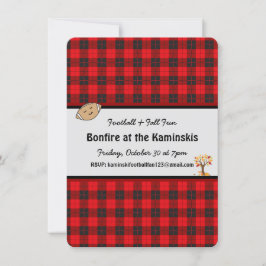 サッカー秋おもしろい焚き火カスタマイズ可能招待状 招待状