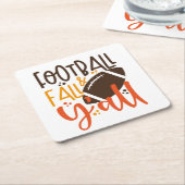 サッカー秋&オール スクエアペーパーコースター (アングル)