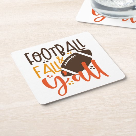 サッカー秋&オール スクエアペーパーコースター (アングル)