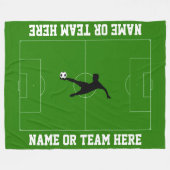 サッカー競技場およびプレーヤーあなたの文字 フリースブランケット (正面(横))