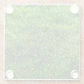 サッカー競技場からの芝生の質 ガラスコースター (裏面)