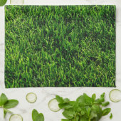 サッカー競技場からの芝生の質 キッチンタオル (折り畳み)