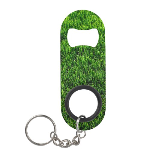 サッカー競技場からの芝生の質 キーホルダー栓抜き (正面)