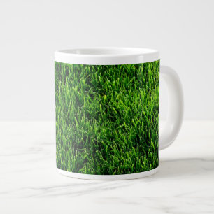 サッカー競技場からの芝生の質 ジャンボコーヒーマグカップ