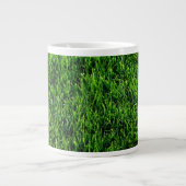 サッカー競技場からの芝生の質 ジャンボコーヒーマグカップ (正面)