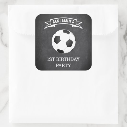 サッカー第1回バースデーパーティーお気に入りシール スクエアシール (バッグ)