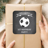 サッカー第1回バースデーパーティーお気に入りシール スクエアシール