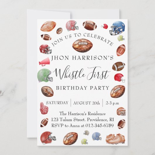 サッカー第1誕生日第1誕生日 招待状 (正面)