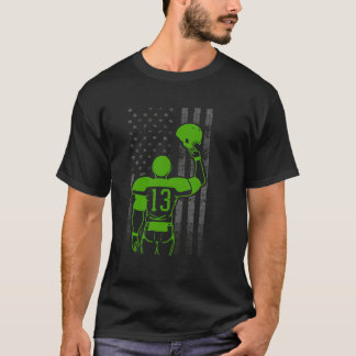 サッカー第13回緑のサッカー選手の国旗 Tシャツ