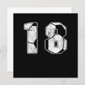 サッカー第18誕生祝いスポーツの贈り物 招待状 (正面/裏面)