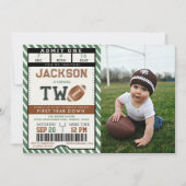 サッカー第2ダウン第2のバースデーフォト 招待状 (正面)