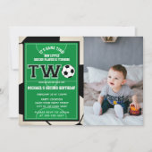 サッカー第2誕生日フォト招待状 招待状 (正面)