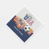 サッカー第4回7月の独立記念日アメリカ スタンダードランチョンナプキン (角)