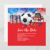 サッカー第4回7月の独立記念日アメリカ 招待状 (正面/裏面)