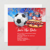 サッカー第4回7月の独立記念日アメリカ 招待状 (正面/裏面)