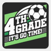 サッカー第4級サッカー初日新学期 スクエアシール (正面)