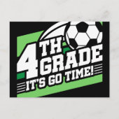 サッカー第4級サッカー初日新学期 ポストカード (正面)