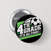 サッカー第4級サッカー初日新学期 缶バッジ (正面&裏面)