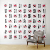 サッカー第5誕生日少年 | ステップ繰り返し背景 タペストリー (インサイチュ(横))