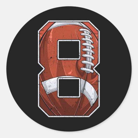 サッカー第8誕生日少年88歳 ラウンドシール (正面)