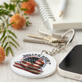 サッカー精神USAアメリカ国旗のサッカー キーホルダー (正面右)