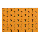 サッカー素晴らしシルエットオレンジ 枕カバー (正面右)