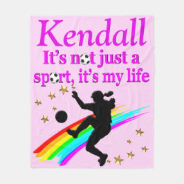 サッカー素晴らしパーソナライズされた女子フリースブランケット フリースブランケット