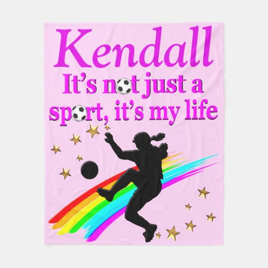 サッカー素晴らしパーソナライズされた女子フリースブランケット フリースブランケット (正面)