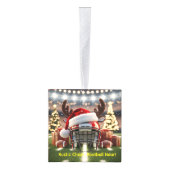 サッカー素朴クリスマス – フェスティバルホリデイ キューブオーナメント (右)