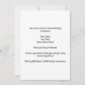 サッカー結婚をテーマにしたグリーンのボール 招待状 (裏面)