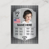 サッカー統計シールドカードサッカートレーディングカード コーリングカード (正面)